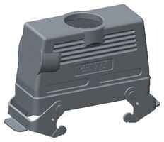 T1280242129-000 - Heavy Duty Connector, Hood, Top Entry, Aluminium Alloy Body, 2 Lever, H24B - TE CONNECTIVITY