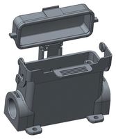 T1629161120-000 - Heavy Duty Connector, Base, Bulkhead Mount, Side Entry, Aluminium Alloy Body, 1 Lever - TE CONNECTIVITY