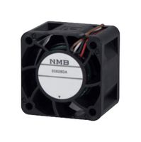 03828DA-12R-AA-00 - DC Axial Fan, 12 V, Square, 38 mm, 28 mm, Ball Bearing, 21.4 CFM - NMB TECHNOLOGIES