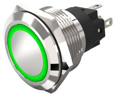 82-6551.2134 - Vandal Resistant Switch, 82 Series, 22.3 mm, SPDT, Maintained, Round Flat - EAO