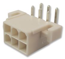 39-29-1067 - Pin Header, Power, Wire-to-Board, 4.2 mm, 2 Rows, 6 Contacts, Through Hole Right Angle - MOLEX