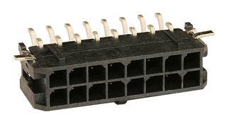 43045-1611 - Pin Header, Wire-to-Board, 3 mm, 2 Rows, 16 Contacts, Surface Mount Right Angle - MOLEX