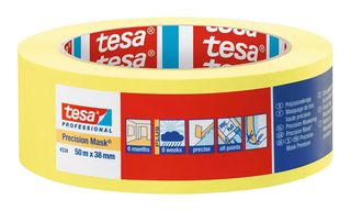 04334-00001-00 - Masking Tape, Paper, Yellow, 50 m x 25 mm - TESA