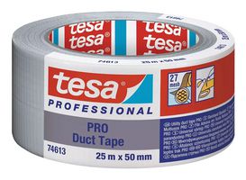 74613, GREY, 25M X 50MM - Tape, Duct, Grey, 25 m x 50 mm - TESA