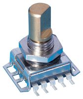 E33-ST652-M03T - Rotary Encoder, Mechanical, Incremental, 16 PPR, 16 Detents, Vertical, With Push Switch - ELMA