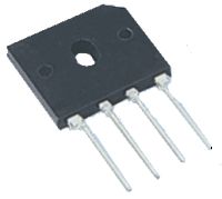 GBU601 - Bridge Rectifier, Single Phase, 100 V, 6 A, GBU, 4 Pins, 1 V - DIODES INC.
