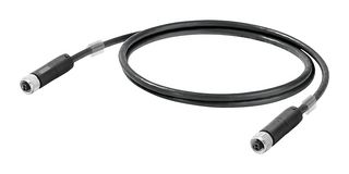 2726050020 - Ethernet Cable, IP67, M8, SPE Jack to SPE Jack, UTP (Unshielded Twisted Pair), Black, 2 m, 6.6 ft - WEIDMULLER