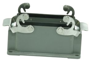MP009407 - Heavy Duty Connector, Base, Bulkhead Mount, Side Entry, Aluminium Body, 2 Lever, 16B - MULTICOMP PRO