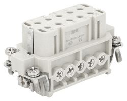 MP009518 - Heavy Duty Connector, MP-HA INSERTS, Insert, 10+PE Contacts, 10A, Receptacle, Screw Socket - MULTICOMP PRO