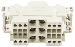 MP009603 - Heavy Duty Connector, Combination, 40A/10A, MP-HK INSERTS, Insert, 18+PE Contacts, 16B, Plug - MULTICOMP PRO
