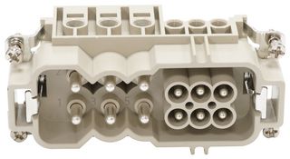 MP009609 - Heavy Duty Connector, Combination, 40A/16A, MP-HK INSERTS, Insert, 12+PE Contacts, 16B, Plug - MULTICOMP PRO