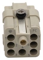 MP009620 - Heavy Duty Connector, MP-HQ INSERTS, Insert, 7+PE Contacts, 3A, Receptacle - MULTICOMP PRO