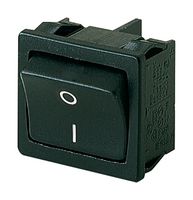 1802.6123 - Rocker Switch, On-Off, DPST, Non Illuminated, Panel Mount, Black, 1800 Series - MARQUARDT