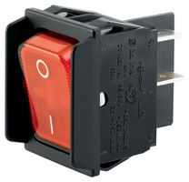 1835.3602 - Rocker Switch, On-Off, DPST, Illuminated, Panel Mount, Red, 1830 Series - MARQUARDT