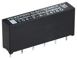 104-2-A-24/2D - Reed Relay, DPST-NO, 24 V, 104 Series, Through Hole, 2 kohm, 1 A - PICKERING