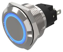 82-6551.0123 - LED Panel Mount Indicator, Blue, 12 V, 22 mm, 14 mA, IP65, IP67 - EAO