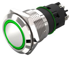 82-5552.2133 - Vandal Resistant Switch, 82 Series, 19 mm, SPDT, Maintained, Round Flat Flush, Natural - EAO