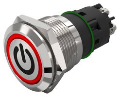 82-5152.1114.B002 - Vandal Resistant Switch, Standby, 82 Series, 19 mm, SPDT, Momentary, Round Flat Flush, Natural - EAO