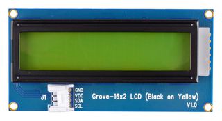 104020113 - LCD Board, Cable, 16x2, Black on Yellow, Arduino, Raspberry Pi & ArduPy Board - SEEED STUDIO
