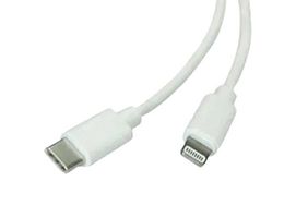 11.02.8335 - USB Cable, Type C Plug to Lightning Plug, 1 m, 3.3 ft, USB 2.0, White, E-Marked Cable - ROLINE