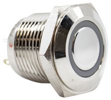 PV6F240NN-3R1 - Vandal Resistant Switch, PV6 Series, 16 mm, SPST-NO DM, Off-(On), Round Flat, Natural - E-SWITCH