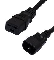 PPA00006-03F - Mains Power Cord, IEC 60320 C14 to IEC 60320 C19, 914.4 mm, 15 A, 250 V, Black - L-COM