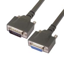 CPMS15MF-25 - Computer Cable, D Subminiature Plug, 15 Way, D Subminiature Socket, 15 Way, 25 ft, 7.62 m, Grey - L-COM