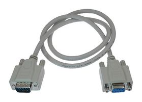 CSMN9MF-2.5 - Computer Cable, D Subminiature Plug, 9 Way, D Subminiature Socket, 9 Way, 2.5 ft, 760 mm, Grey - L-COM