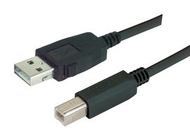 CAUALB-05M - USB Cable, Type A Plug to Type B Plug, 500 mm, 19.7 ", USB 2.0, Black - L-COM