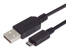 CSMUAZMICB-03M - USB Cable, Type A Plug to Micro Type B Plug, 300 mm, 11.8 ", USB 1.1, 2.0, Black - L-COM