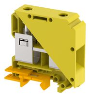 KUT50/ YELLOW - DIN Rail Mount Terminal Block, Feed Thru, 2 Ways, 6 AWG, 00 AWG, 50 mm², Screw, 150 A - ELKAY