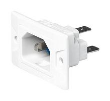 3-134-902 - IEC Power Connector, White, IEC C14 Inlet, 10 A, 250 VAC, Quick Connect, Panel Mount, 6080 Series - SCHURTER