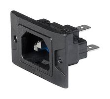 3-137-752 - IEC Power Connector, Black, IEC C18 Inlet, 10 A, 250 VAC, Quick Connect, Panel Mount, 6080 Series - SCHURTER