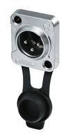 RRX3M-Z-000-1 - XLR Connector, 3 Contacts, Plug, Panel Mount, Tin Plated Contacts, Zinc Diecast Body - REAN