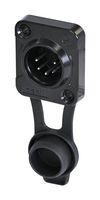 RRX5M-Z-001-1 - XLR Connector, 5 Contacts, Plug, Panel Mount, Tin Plated Contacts, Zinc Diecast Body - REAN
