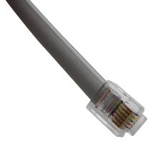 BC-66SS007F - Ethernet Cable, RJ12 Plug to RJ12 Plug, FUTP (Foiled Unshielded Twisted Pair), Silver, 2.1 m - STEWART CONNECTOR
