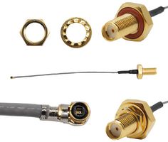 ASMGA005XD113S11 - RF / Coaxial Cable Assembly, MHF4-Type Plug to SMA Bulkhead Jack, 1.13mm, 50 ohm, 1.97 ", 50 mm - SIRETTA