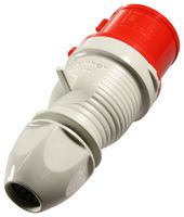 230 - Pin & Sleeve Connector, 32 A, 400 V, Cable Mount, Plug, 3P+N+E, Red, White - WALTHER