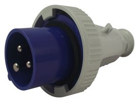 219306 - Pin & Sleeve Connector, 16 A, 230 V, Cable Mount, Plug, 2P+E, Blue - WALTHER