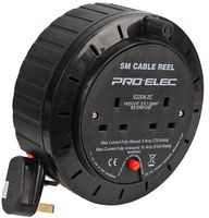 PEL01276 Extension Reel 2 Way 10A 5m Pro Elec