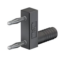 63.9845-21 2mm Dual Banana Plug/Rcpt, 10A, Black STAUBLI
