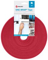 Vel-OW64105 Tape, PP, 10mm X 25m, Red Velcro
