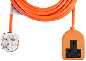0138-10M EXTENSION LEAD, 1WAY, ORANGE, 10M PRO ELEC