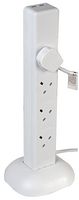 PEL00134 Extension Tower 8 Gang White USB 2m Pro Elec