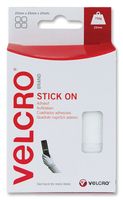 Vel-EC60235 Stick On Square, White, 25mm, PK24 Velcro