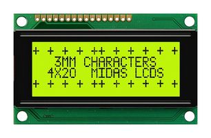 MC42004A6W-SPTLY-v2 Display, Alphanumeric, 20X4, Yellow/GRN Midas