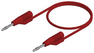938125101 Test Lead, 2mm Banana Plug, Red, 1m Hirschmann Test And Measurement