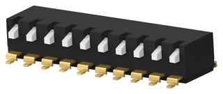 EDSP10SGLFNTR04 Dip Switch, 10Pos, SPST, Piano Key, SMD Alcoswitch - Te Connectivity
