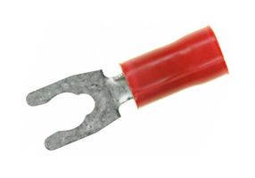 52930 Crimp Terminal, Fork, #8, 16AWG, Red Amp - Te Connectivity