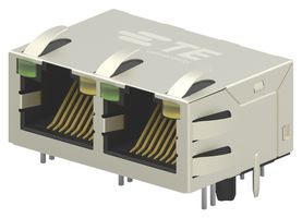 2301996-7 RJ45 Connector, R/A Jack, 2PORT, Th Te Connectivity